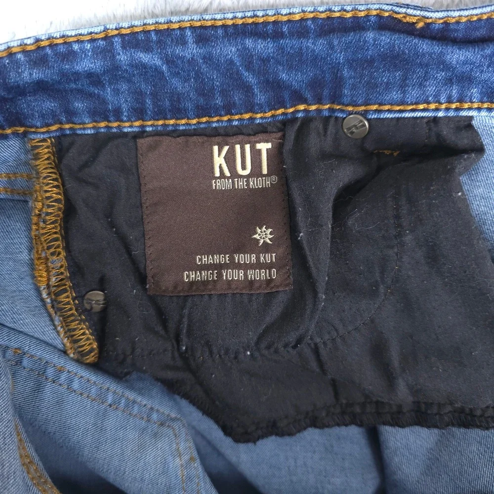 KUT from the Kloth‎ Jeans Womens 14 Blue Slouchy Boyfriend Dark Wash Whiskering